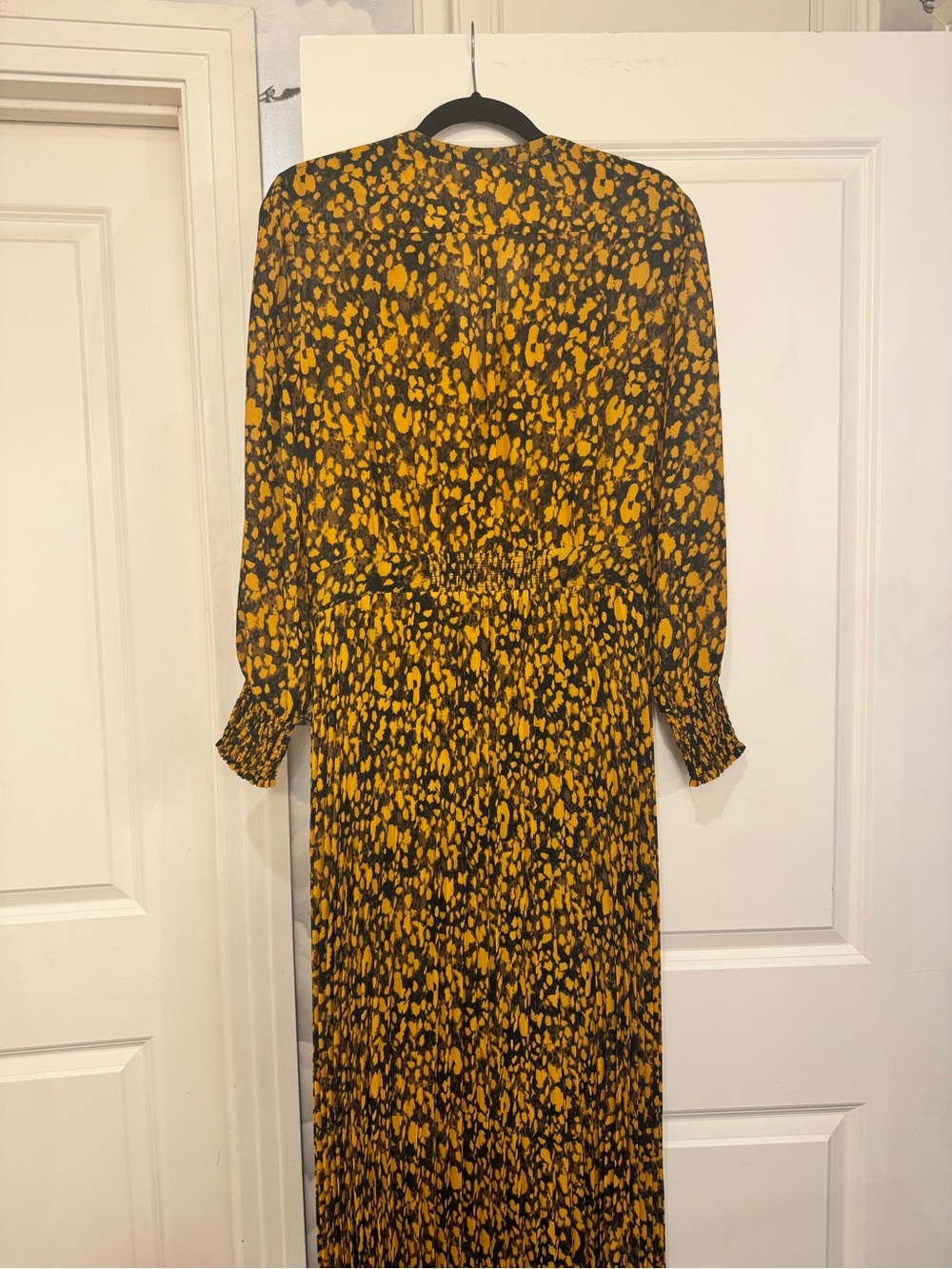 ba&sh Black and Yellow Floral Maxi Dress with Side Slit - Picture 4 of 5